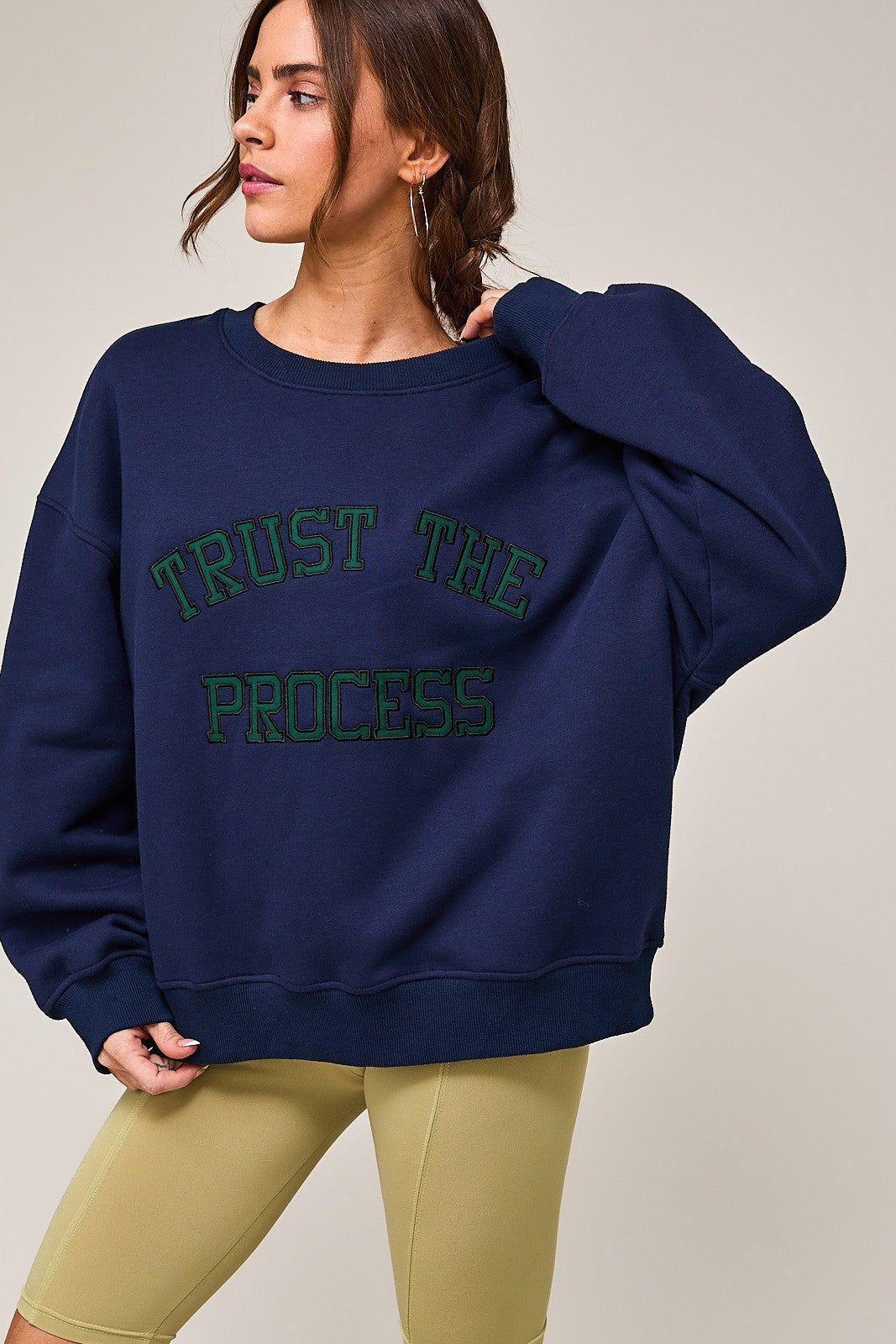 TRUST THE PROCESS LONG SLEEVE CREW NECK SWEATSHIRT