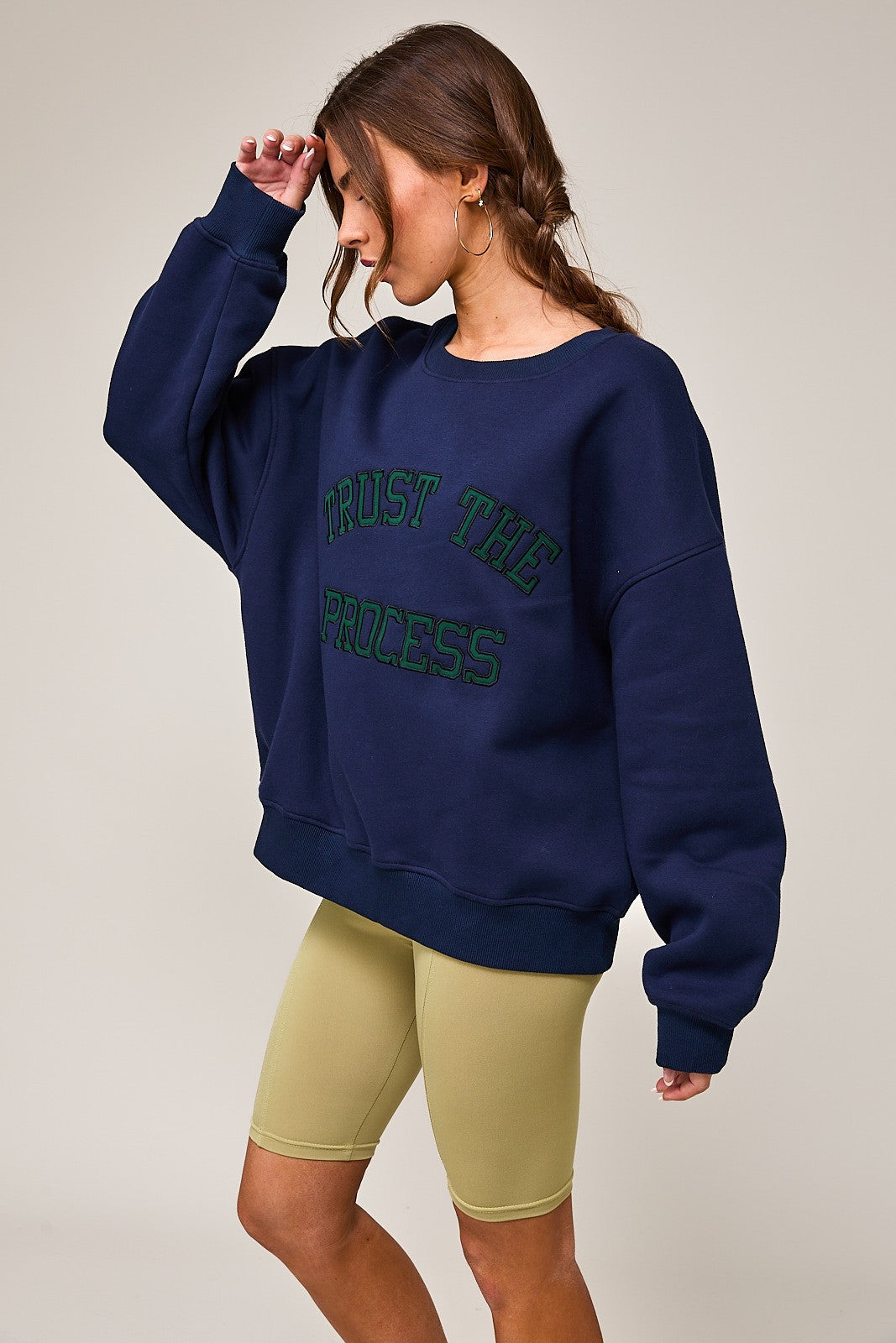 TRUST THE PROCESS LONG SLEEVE CREW NECK SWEATSHIRT