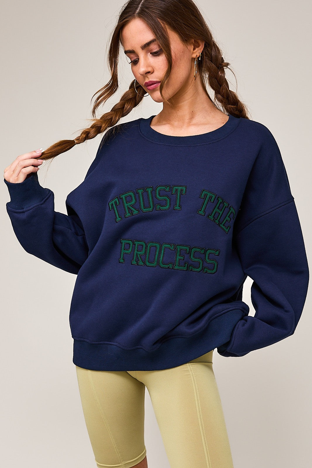 TRUST THE PROCESS LONG SLEEVE CREW NECK SWEATSHIRT