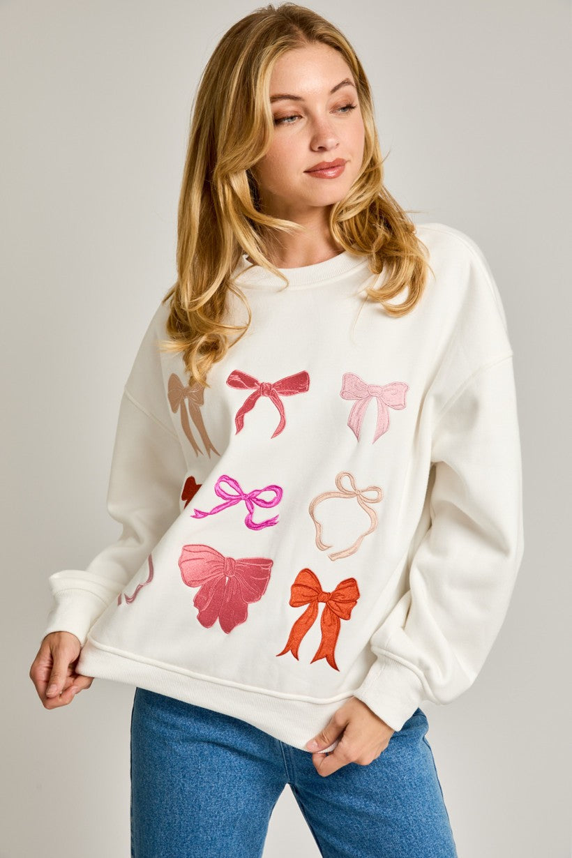 "BOW" Embo Oversized Sweatshirt