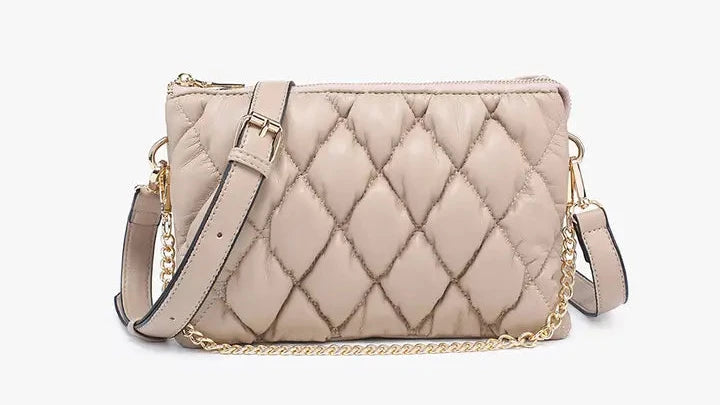 Izzy Puffer Quilted Crossbody w/ Chain